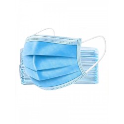 Маска одноразовая 3-х слойная, с носовым фиксатором (175мм * 94 мм),  50шт/упак. БЕЛАРУСЬ 