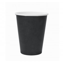 Стакан Бумажный Однослойный 250мл. Серия "Черный" 50шт РОССИЯ 