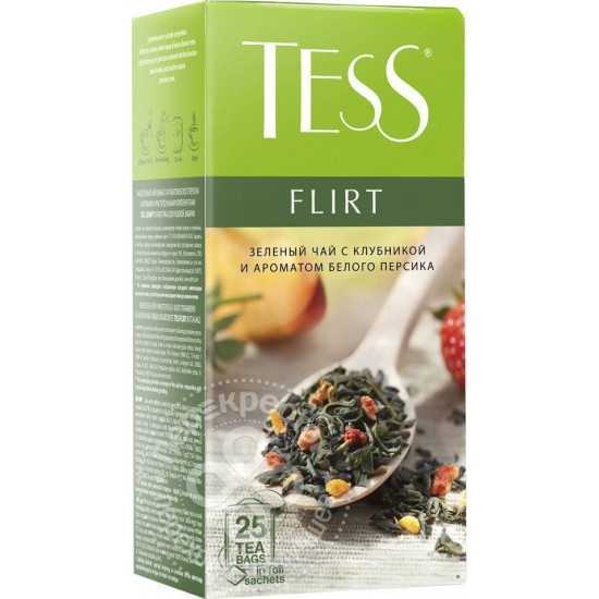 Чай Зеленый "TESS Flirt" Персик/Земляника