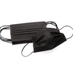 Маска одноразовая, 3-х слойная, с носовым фиксатором (175мм * 94мм), 10шт/упак. Черная БЕЛАРУСЬ 