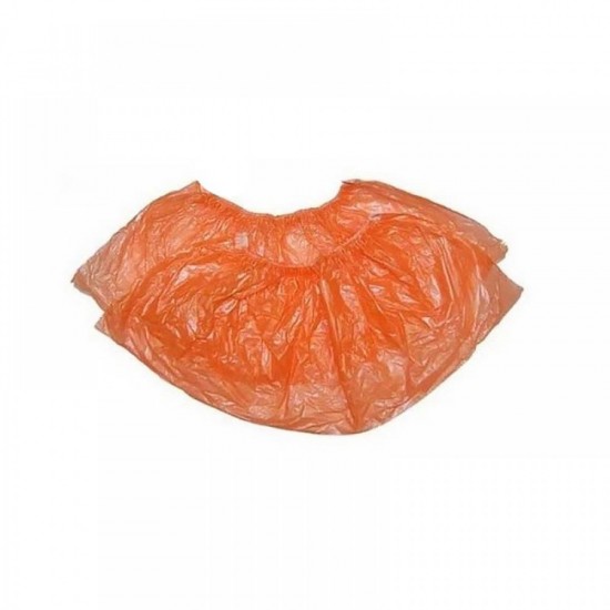 Бахилы одноразовые 50пар (100шт), Оранжевые 20мкм, 2,8г, полиэтилен, н/с, р-р 40*14см.