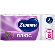 Туалетная бумага "ZEMMA Плюс" аромат сирени 2 слоя,8 рулонов в упаковке РОССИЯ