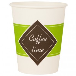Стакан Бумажный Однослойный 250 Мл Серия " Кофе Тайм"50 шт