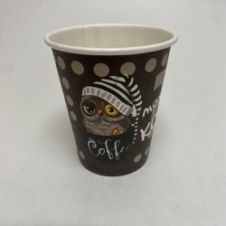 Стакан Бумажный Однослойный 225мл. Серия "Может кофе?" 50шт