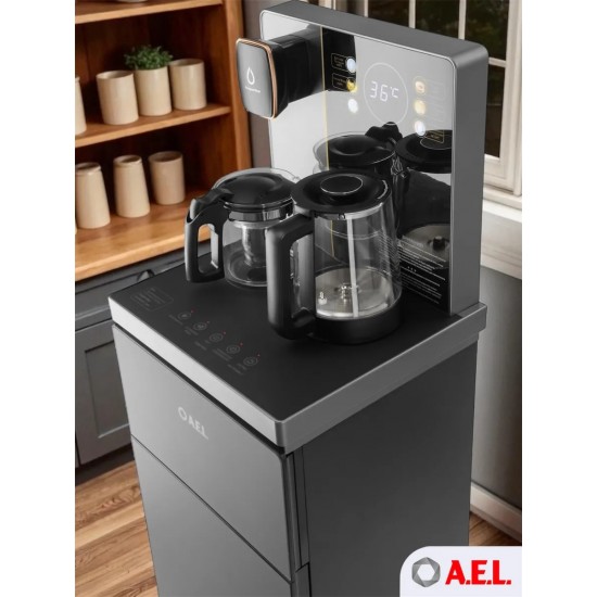 Кулер с чайным столиком Тиабар AEL TB83a-LD grey (Нижняя Загрузка)