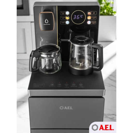 Кулер с чайным столиком Тиабар AEL TB83a-LD grey (Нижняя Загрузка)